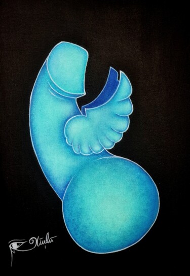 绘画 标题为“Blue Phallus” 由Güçlü Kadir Yılmaz, 原创艺术品, 丙烯