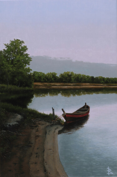 Warm morning Painting titled "Warm morning" by Oleg Baulin, Original Artwork, Oil Mounted on Wood Stretcher frame