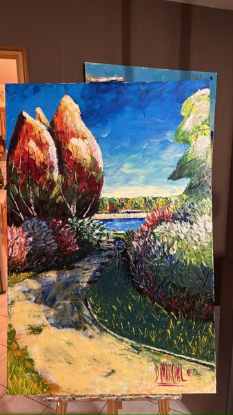 Peinture intitulée "Promenade à Bouzey" par David Marchal, Œuvre d'art originale, Acrylique