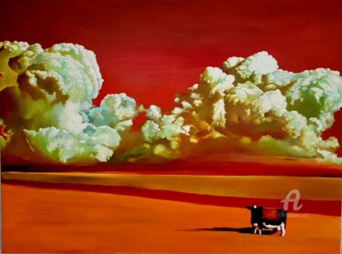绘画 标题为“Lone Cow” 由Kimberly Burnett, 原创艺术品, 油