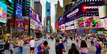 Photographie intitulée "Time square Party" par Philippe Combis (PhilIppe CBS), Œuvre d'art originale, Photographie numérique