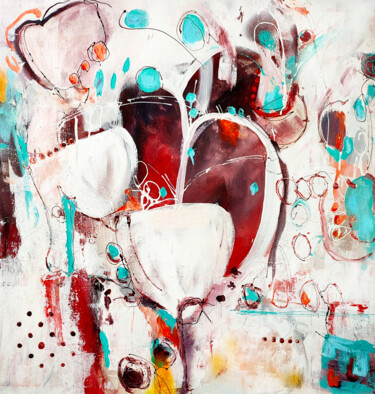 Painting titled "A dream among the F…" by Maria Penn, Original Artwork, Acrylic