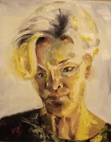 绘画 标题为“Woman portrait 93” 由Αθανασιος Ξαγαρας, 原创艺术品, 油 安装在木质担架架上