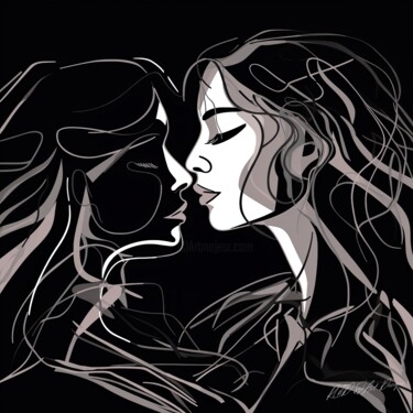 Lines Design - Woman Face Lines Digital Arts με τίτλο "Lines Design - Woma…" από Sykart Designs, Αυθεντικά έργα τέχνης, Εικόνα που δημιουργήθηκε με AI
