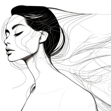 Streamlined Model -Line Art In Motion Arts numériques intitulée "Streamlined Model -…" par Sykart Designs, Œuvre d'art originale, Image générée par l'IA