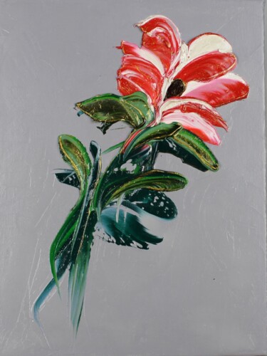 Peinture intitulée "Abstract Flower 340…" par Irene Ba, Œuvre d'art originale, Huile Monté sur Châssis en bois