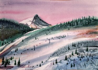 绘画 标题为“Rêve de montagnes” 由Liliya Hudry, 原创艺术品, 水彩