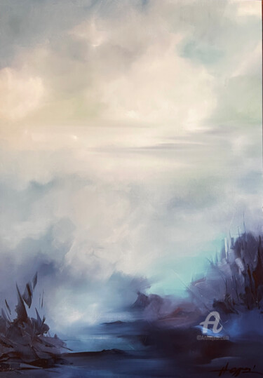 Painting titled "Morning Twilight" by Anamaria Cepoi, Original Artwork, Oil