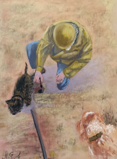 Painting titled "M.. au cavage des t…" by Genevieve Fraysse, Original Artwork, Pastel