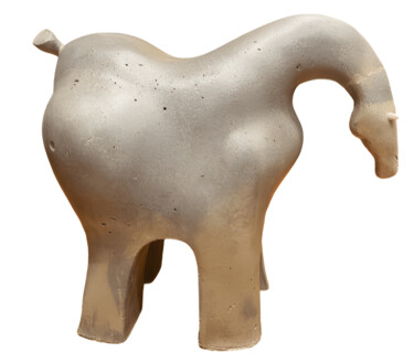 Scultura intitolato "Seijaku verde" da Paola Moscatelli, Opera d'arte originale, Cemento