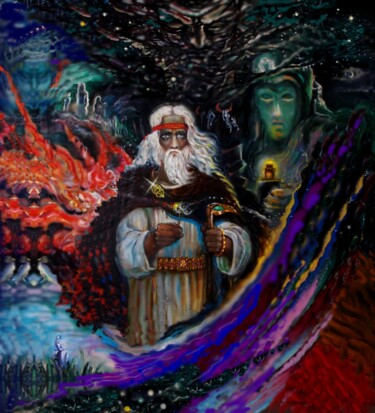数字艺术 标题为“Он знал всё” 由Varu Kadis, 原创艺术品, 数字油画