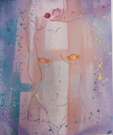 Pittura intitolato "Friandise" da Axelle Chardon, Opera d'arte originale, Acrilico Montato su Telaio per barella in legno