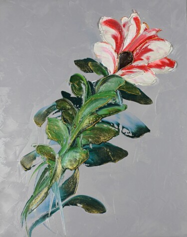 Peinture intitulée "Abstract Flower 340…" par Irene Ba, Œuvre d'art originale, Huile Monté sur Châssis en bois
