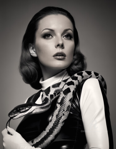 The Beauty and the snake Arts numériques intitulée "The Beauty and the…" par Rouge De Joie, Œuvre d'art originale, Image générée par l'IA
