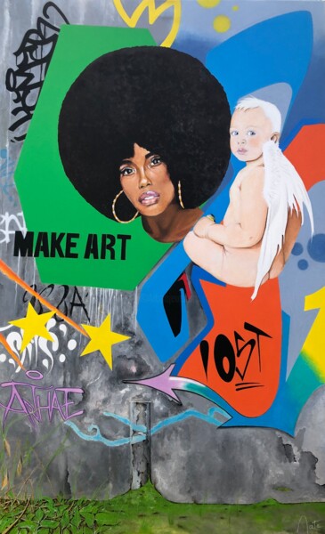 Peinture intitulée "Make art" par Mate13, Œuvre d'art originale, Acrylique Monté sur Châssis en bois