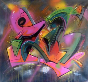 Peinture intitulée "100 titres 97" par Saname, Œuvre d'art originale, Bombe aérosol