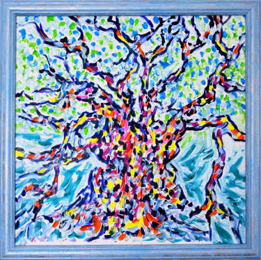 Painting titled "Wise man" by Aleksander Panayotov, Original Artwork, Oil Mounted on Metal