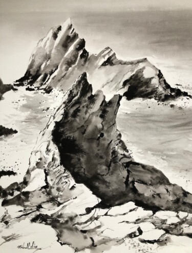 Dessin intitulée "les casiers" par Michel Colin, Œuvre d'art originale, Encre