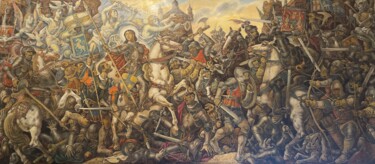 Painting titled "Жанна Дарк триптих…" by Oleg Litvinov, Original Artwork, Oil