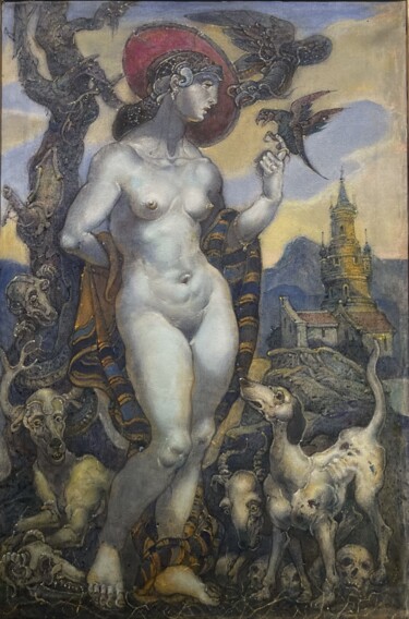 Зима Painting titled "Зима" by Oleg Litvinov, Original Artwork, Oil