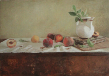 绘画 标题为“Peaches and gardeni…” 由Radosveta Zhelyazkova, 原创艺术品, 油