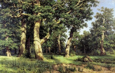Painting titled "Chênaie" by Ivan Chichkine, Original Artwork, Oil
