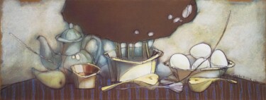 图画 标题为“Morning” 由Konstantin Konevskikh, 原创艺术品, 粉彩 安装在木板上