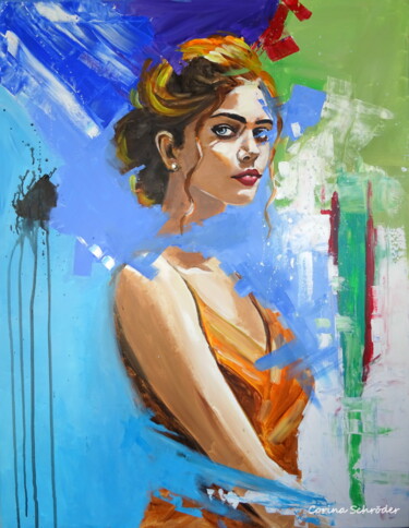 제목이 "I love it colourful"인 미술작품 Corina Schröder로, 원작, 아크릴 나무 들것 프레임에 장착됨