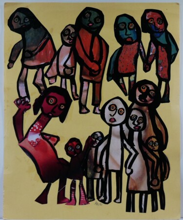 Collages intitulée "A la chasse aux cha…" par Adam Nidzgorski, Œuvre d'art originale, Collages