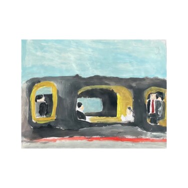 Peinture intitulée "Train stations" par Irfan Ajvazi, Œuvre d'art originale, Acrylique