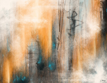 Digitale Kunst mit dem Titel "Forêt" von Laetitia Nemery, Original-Kunstwerk, Digitale Malerei