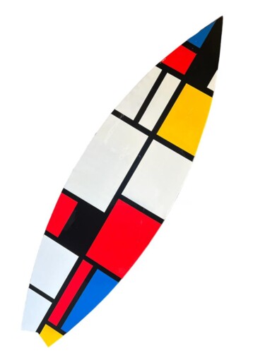 雕塑 标题为“Mondrian Surfboard” 由Guillaume Anthony, 原创艺术品, 木