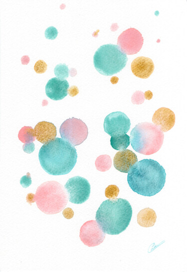 Peinture intitulée "Bulles de savon - i…" par Christelle Lachambre, Œuvre d'art originale, Aquarelle