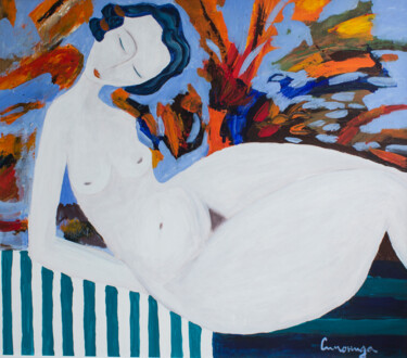 绘画 标题为“Nude, Venus” 由Simonida Djordjevic, 原创艺术品, 丙烯 安装在木质担架架上