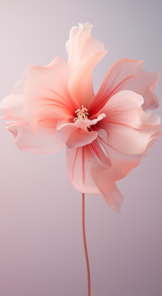数字艺术 标题为“Delicate Floral 4” 由Bilge Paksoylu, 原创艺术品, AI生成的图像