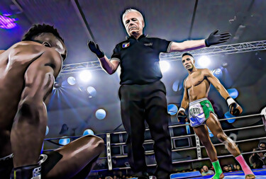 Photography titled "Boxeur au sol" by Farouk Ferrah, Original Artwork, Manipulated Photography