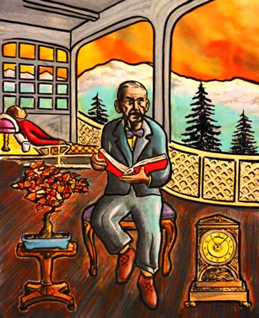 Thomas Mann – The Magic Mountain – Part 25 「Thomas Mann – The M…」というタイトルの絵画 Noël Van Hoofによって, オリジナルのアートワーク, 水彩画