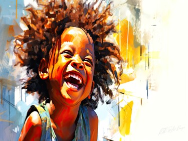Happy Child Day - Of A Child Laughing Digital Arts titled "Happy Child Day - O…" by Sykart Designs, Original Artwork, AI generated image