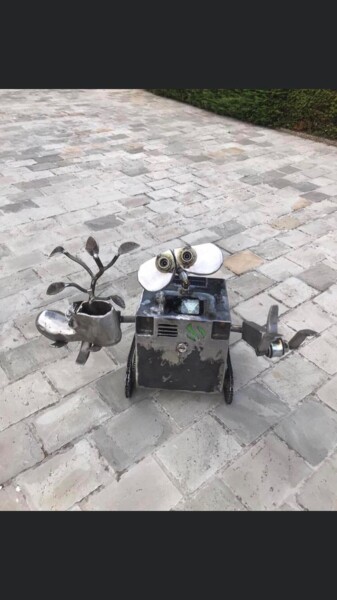 Sculpture intitulée "Wall-E" par Rafal Lesiak (MetaLove), Œuvre d'art originale, Métaux