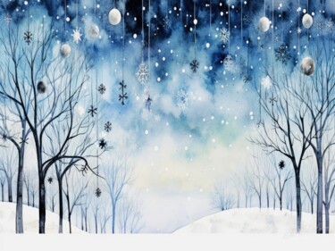 Winter Snow Blizzard - Winter Snow Scene Digital Arts titled "Winter Snow Blizzar…" by Sykart Designs, Original Artwork, AI generated image