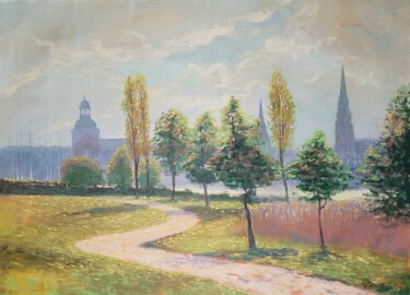Painting titled "Sunny day" by Romans Ivanovskis, Original Artwork, Oil