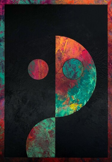 Painting titled "U & Not U 1A" by Lewis Deeney, Original Artwork, Acrylic Mounted on Wood Panel