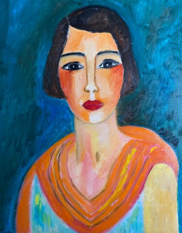 "Braise sous la glace" Painting titled ""Braise sous la gla…" by Claire Marie Gay, Original Artwork, Oil Mounted on Wood Panel