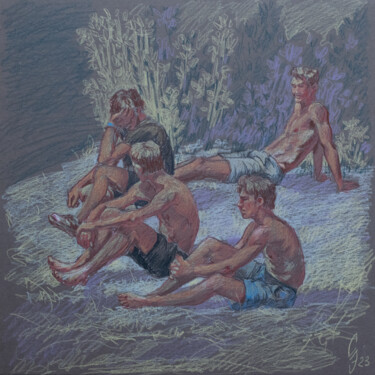 Disegno intitolato "Noon." da Sergey Sovkov, Opera d'arte originale, Matite colorate