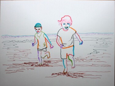 Peinture intitulée "A23-6" par Philip Moreau, Œuvre d'art originale, Aquarelle