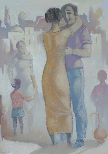 Painting titled "A couple-1" by Azeriman, Original Artwork, Digital Painting