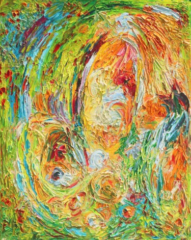 Abstrakcja 125 Po drugiej stronie lustra impasto 绘画 标题为“Abstrakcja 125 Po d…” 由Magdalena Walulik, 原创艺术品, 油 安装在木质担架架上