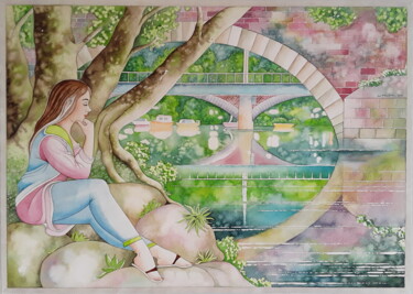 제목이 "Girl by the Riversi…"인 미술작품 Winfried Musial로, 원작, 수채화