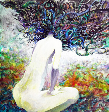 Peinture intitulée "Méduse" par Bruno Le Sourd, Œuvre d'art originale, Acrylique