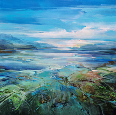 Schilderij getiteld "Turquoise coast" door Irina Laube, Origineel Kunstwerk, Acryl
